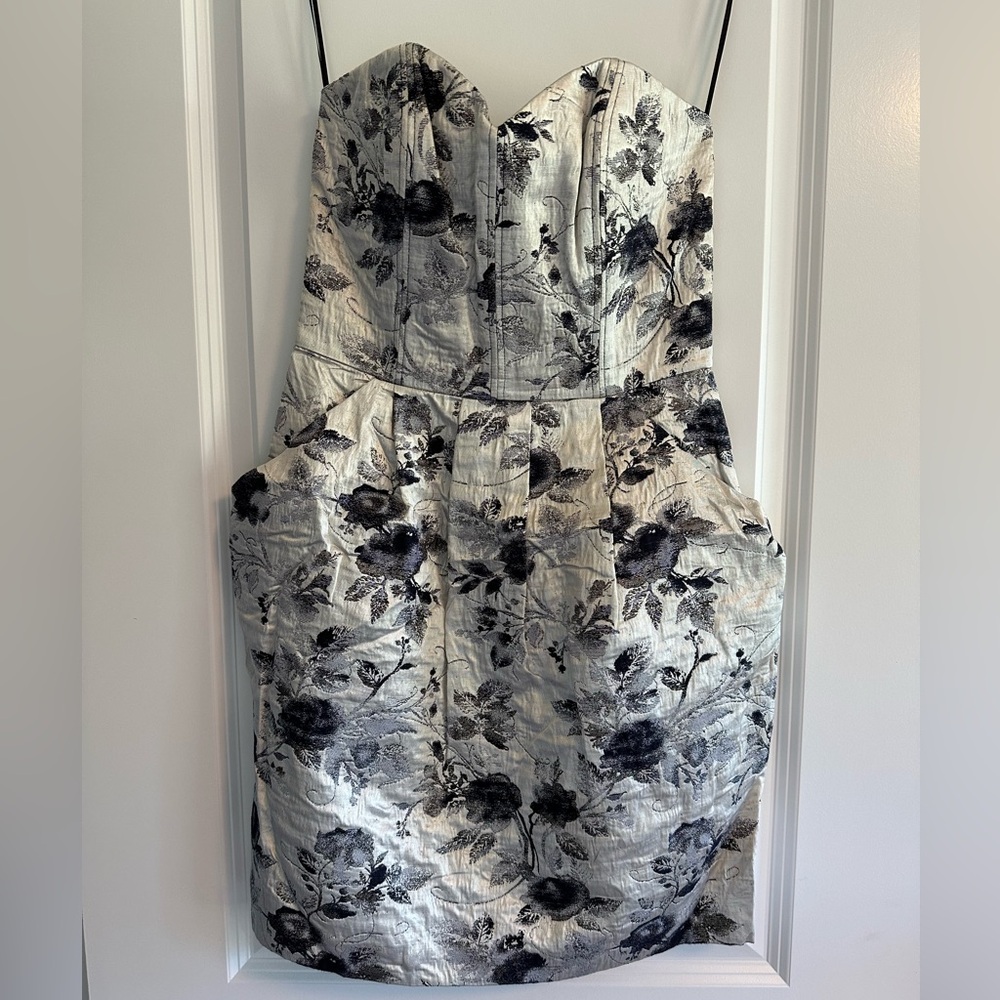 Black and Gray Strapless Sheath Dress for Cocktail